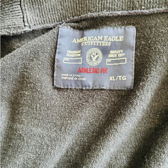 American Eagle Vintage Y2K Navy Grandpa Cardigan Sweater Athletic Fit XL - Picture 4 of 7